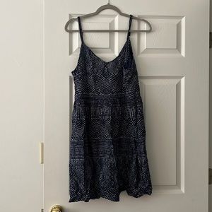 Blue & White Spaghetti Strap Dress